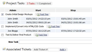 Project Tasks/Time Tracking